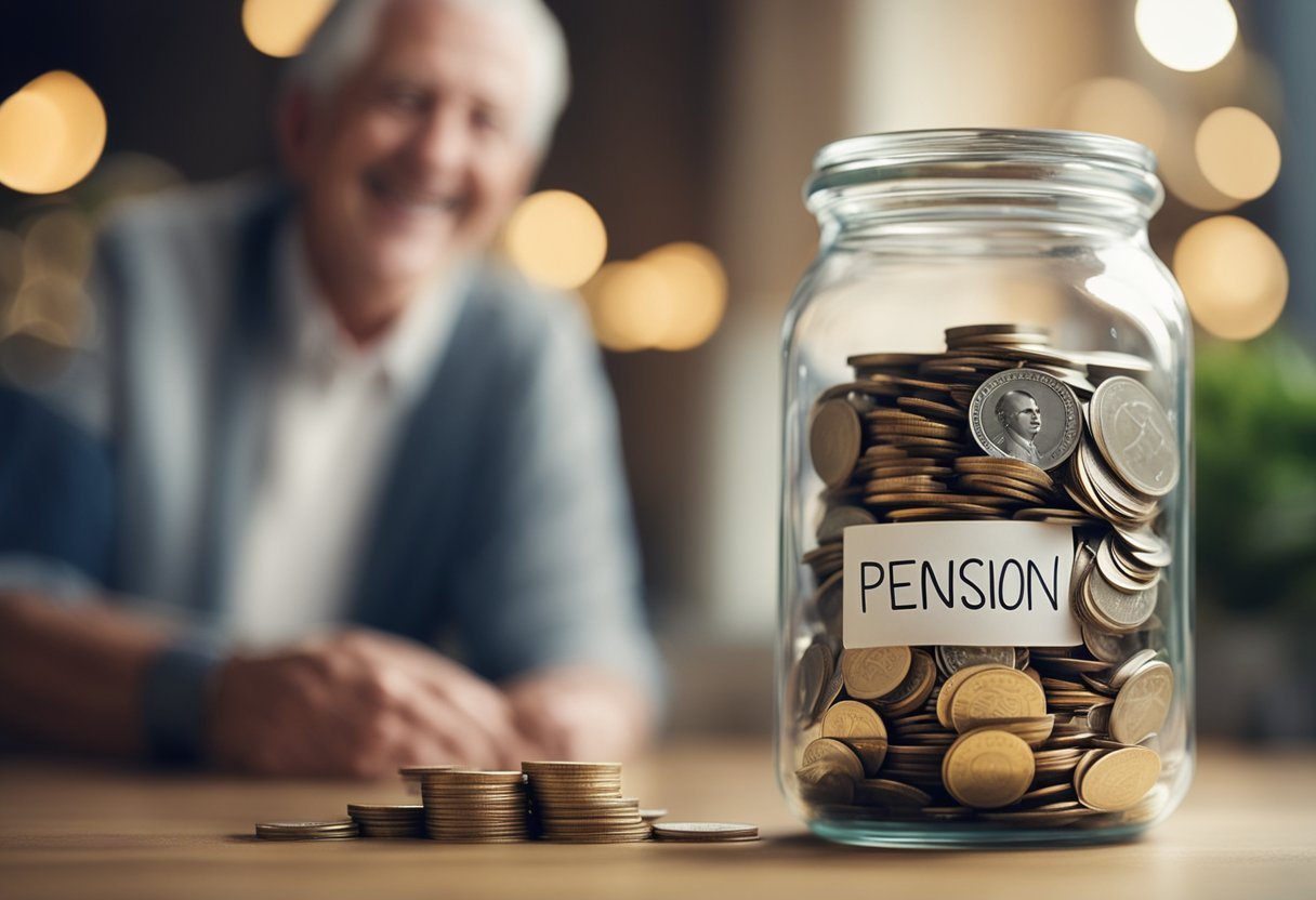 Uma pessoa feliz e conomizando dinheiro em um fundo de pensão privado